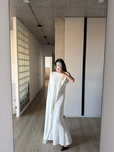 Сукня максі з кейпом білого кольору XS/S cutieedress_22xss фото