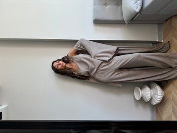 Костюм з трикотажної в'язки кольору мокко сет з чотирьох (кардиган + майка + шорти + штани) XS/S cutietr009xss фото