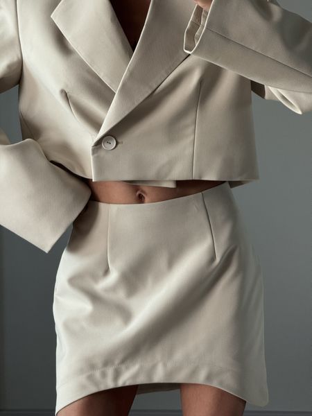 Жакет кроп бежевого кольору Premium XS/S cutiesuit04xs-s фото