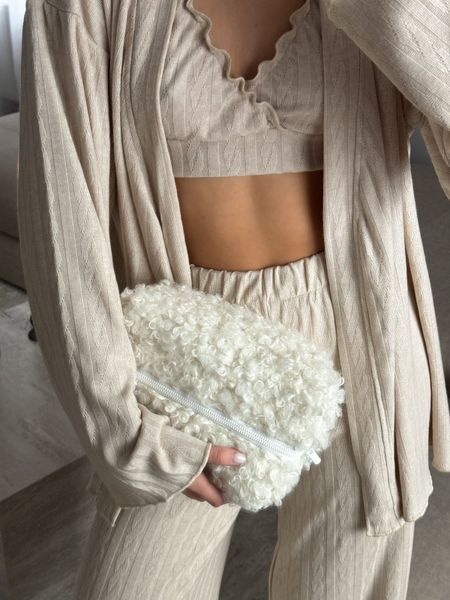 Сет з бежевого трикотажу з штанами (кімоно+топ+штани) XS/S cutiesetbeige02S фото