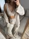 Сет з бежевого трикотажу з штанами (кімоно+топ+штани) XS/S cutiesetbeige02S фото 4
