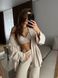 Сет з бежевого трикотажу з штанами (кімоно+топ+штани) XS/S cutiesetbeige02S фото 2