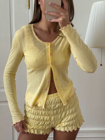 Набір жовтого кольору (кардиган + шорти жатка) XS/S cutieset36xss фото