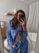Блакитна піжама в полоску зі штанами (рубашка + штани) XS/S cutieelineblueS2 фото 1