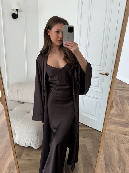 Шовкова сукня максі шоколадного кольору XS/S cutieedress002xs_s фото