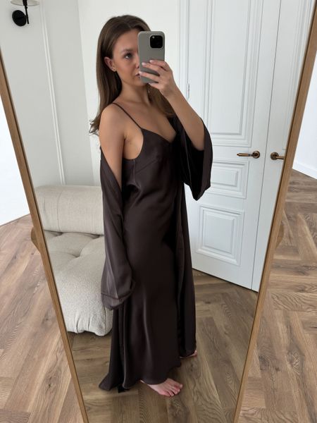 Шовкова сукня максі шоколадного кольору XS/S cutieedress002xs_s фото
