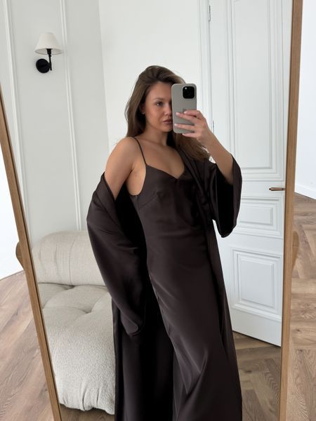 Шовкова сукня максі шоколадного кольору XS/S cutieedress002xs_s фото