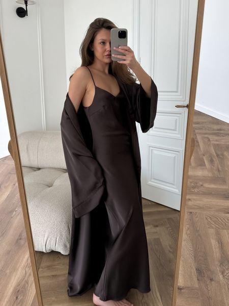 Шовкова сукня максі шоколадного кольору XS/S cutieedress002xs_s фото