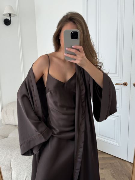 Шовкова сукня максі шоколадного кольору XS/S cutieedress002xs_s фото